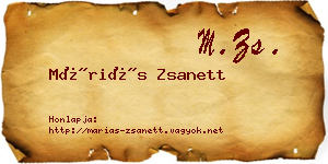 Máriás Zsanett névjegykártya